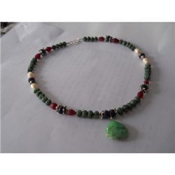 252.25 ctw Semi Precious Necklace .925 Sterling