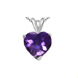 Natural 2.10 ctw Amethyst Heart Pendant .925 Sterling