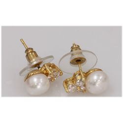 NATURAL 16.70 CTW PEARL EARRING .925 STERLING SILVER WI