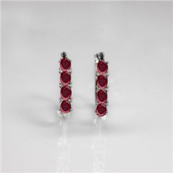 NATURAL 4.00 CTW GARNET EARRINGS .925 STERLING SILVER