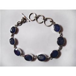 Natural 60.00 CTW. Tanzanite Oval Bracelet .925 Sterlin