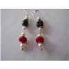 Image 1 : 40.60 ctw Ruby and Emerald Earrings .925 Sterling