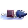 Image 1 : Natural 56.6 ctw Ruby Sapphire .925 Sterling Pendant