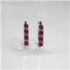 Image 1 : NATURAL 4.00 CTW RUBY EARRINGS .925 STERLING SILVER