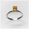 Image 1 : Natural 4.40 ctw Citrine Emerald Cut .925 Sterling Ring