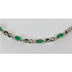 Genuine 6.02 ctw Emerald Diamond Necklace 14k W/Y Gold