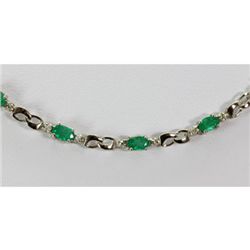 Genuine 6.02 ctw Emerald Diamond Necklace 14k W/Y Gold