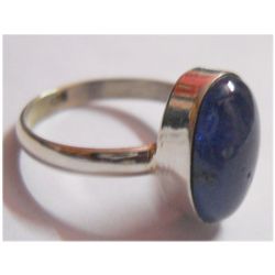 NATURAL 20.05 CTW TANZANITE OVAL RING .925 STERLING SIL