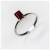Image 1 : Natural 4.00 ctw Garnet Emerald Cut .925 Sterling Ring