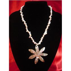 NATURAL 200 CTW ZIGZAG PEARL NECKLACE WITH STAR PENDANT