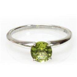 Natural 2.25ctw Peridot Round .925 Sterling Silver Ring