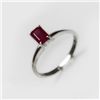 Image 1 : Natural 3.00 ctw Ruby Emerald Cut .925 Sterling Ring