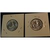 Image 2 : 4. 1964 P Proof & BU Silver Washington Quarters. (2 pcs.)