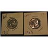 Image 1 : 12. 1955 P & 57 P Gem BU Silver Washington Quarters.