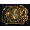 Image 1 : 96. Gold-Colored Western Style Belt Buckle with Kennedy Half Dollar.