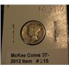 Image 1 : 215. 1931 D Mercury Dime. G-4. Scarce date.