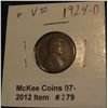 Image 1 : 379. 1924 D Lincoln Cent. VF 20.