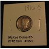 Image 1 : 553. 1916 S Mercury Dime. VF 20.