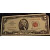 Image 1 : 1069. Series 1963 $2 United States Note. Corner Missing.