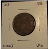 Image 1 : 1101. 1866 US 2-Cent Piece. VF30.