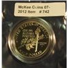 Image 2 : 742. 1992 S Olympics Gymnast Commemorative Half Dollar. Proof 65. Encapsulated.