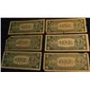 Image 2 : 1566. (6) Series 1935D $1 Silver Certificates. G-VG.
