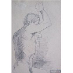 HEGEDUS  LASZLO HEGEDUS Stamp Signed Drawing Hungarian
