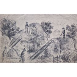 JANCSEK ANTAL JANCSEK Signed Drawing Hungarian