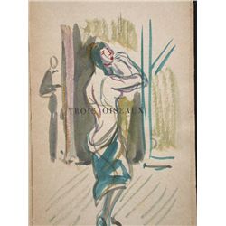BRAYER YVES BRAYER Watercolor French 1957