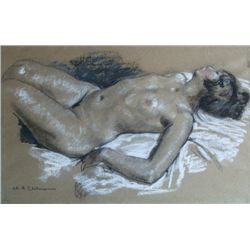 EDELMANN CH.A.EDELMANN Pastel French Nude Art