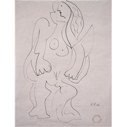 FILLA EMIL FILLA Signed Drawing Czechoslovakian Cubism 1934