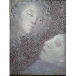 FINI LEONOR FINI H.Signed Oil Painting Surrealism Latin