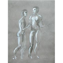 FINI LEONOR FINI H.Sig.Gouache Surrealism Latin