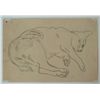 Image 2 : FOUJITA FOUJITA Hand Signed Drawing Japanese Art Cats