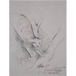 LAURENCIN M. LAURENCIN Drawing French Art Cat