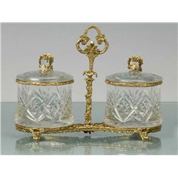 ITALIAN CRYSTAL CONDIMENT SERVER