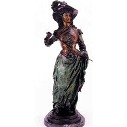 "Victorian Woman With Crop" Bronze Sculpture - Rancoulet