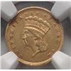 Image 2 : 1856 slnt 5 $1 gold  NGC AU scr rev