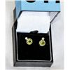 Image 1 : Green peridot and diamond earrings