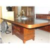 Image 1 : contemporary dining table with one leaf