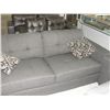 Image 2 : 3pc contemporary grey fabric sofa loveseat and