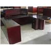 Image 1 : Jade U shaped executive desk set - mahogany
