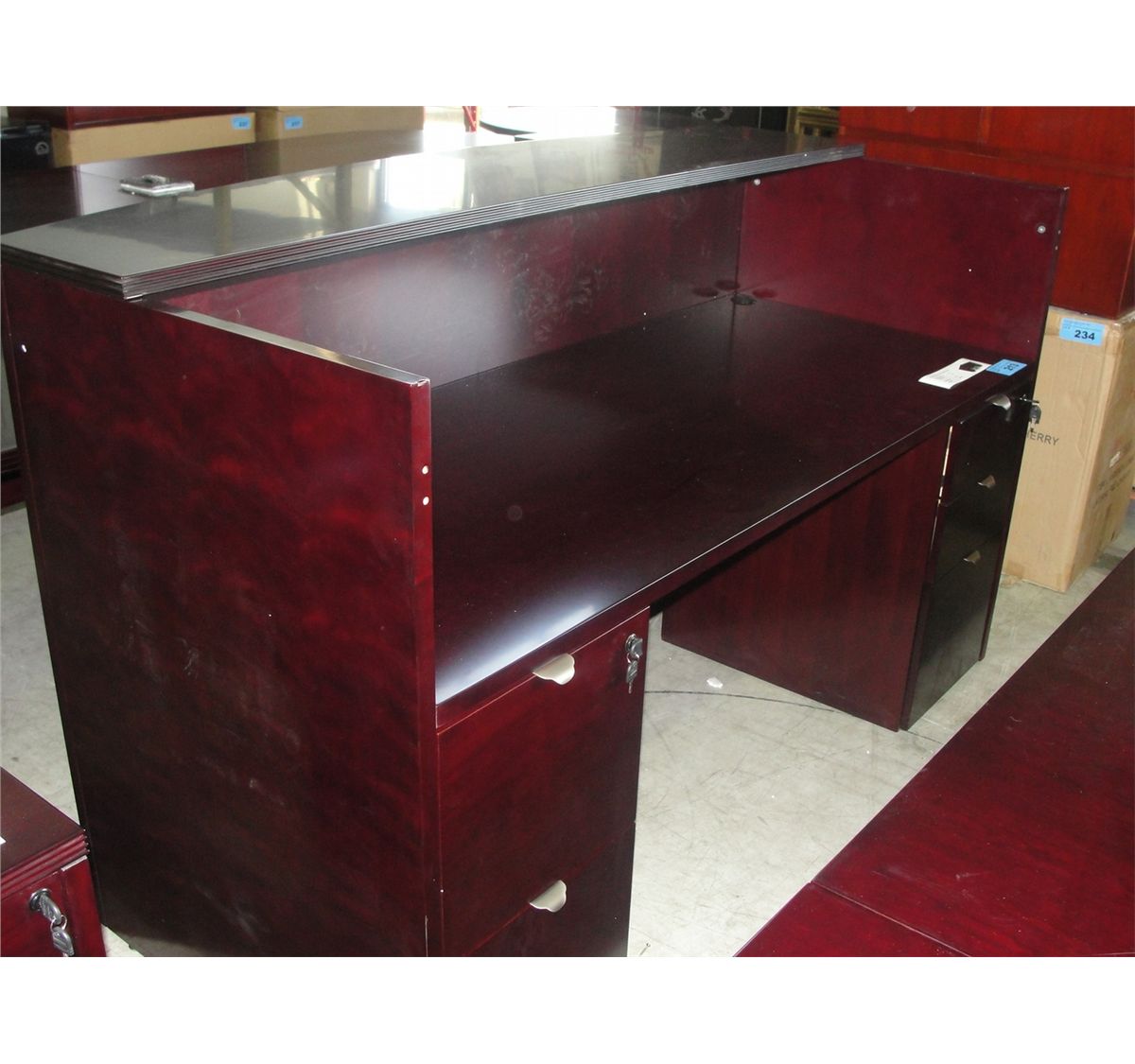 Ruby reception desk - mahogany (as is)