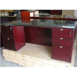 Ruby bow double pedastol mahogany finish executive