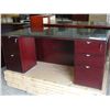 Image 1 : Ruby bow double pedastol mahogany finish executive