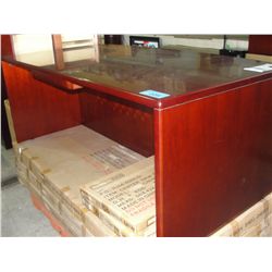 Ruby system bow front desk and credenza set