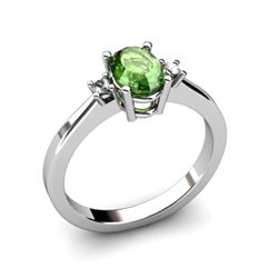 Tourmaline 0.98ctwDiamond Ring14kt White Gold