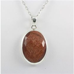 59.ctw Sandstone Carnelian Silver Pendant