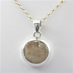 27.ctw Uncut Gemstone in Silver Pendant