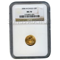 Certified $5 American Gold Eagle 2006-W MS70 NGC